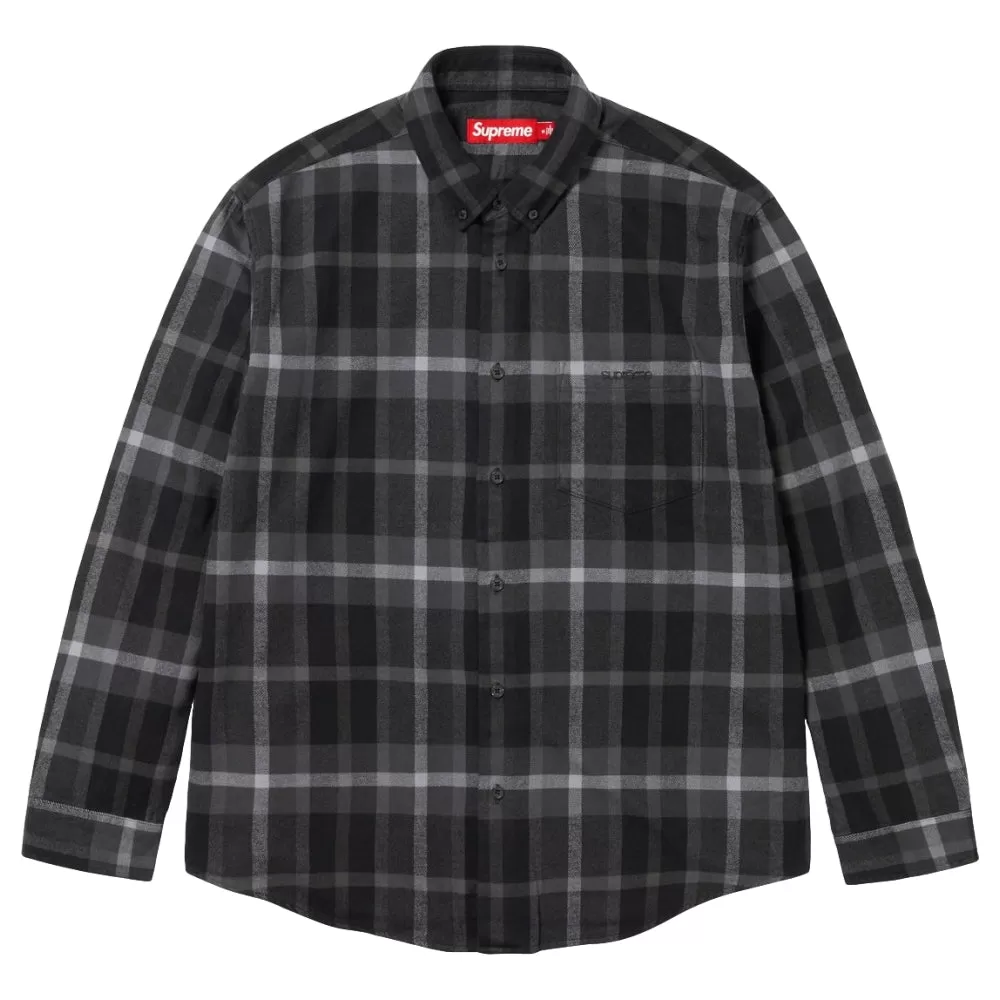 SUPREME PLAID FLANNEL SHIRT-BLACK