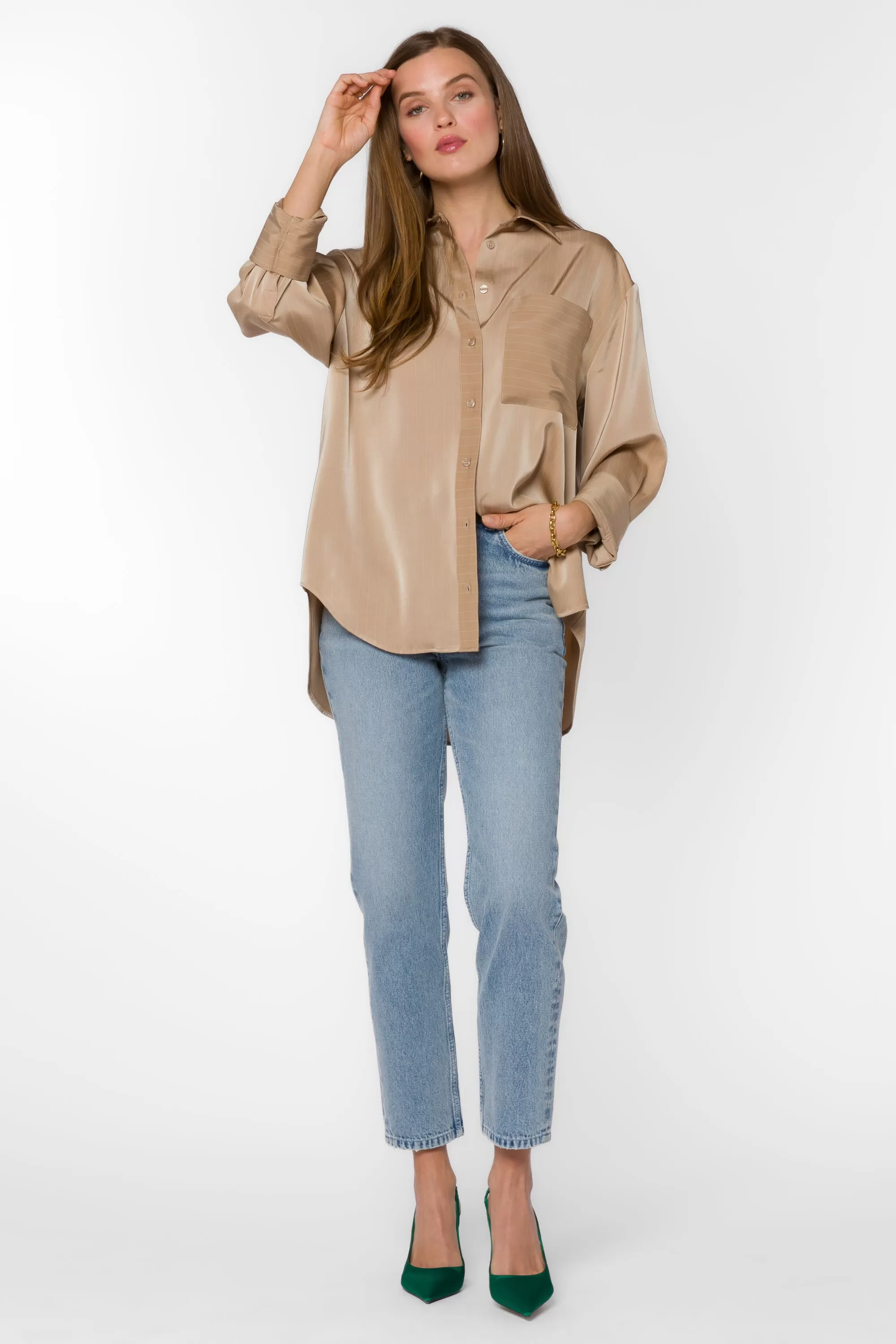 Sutton Taupe Stripe Shirt