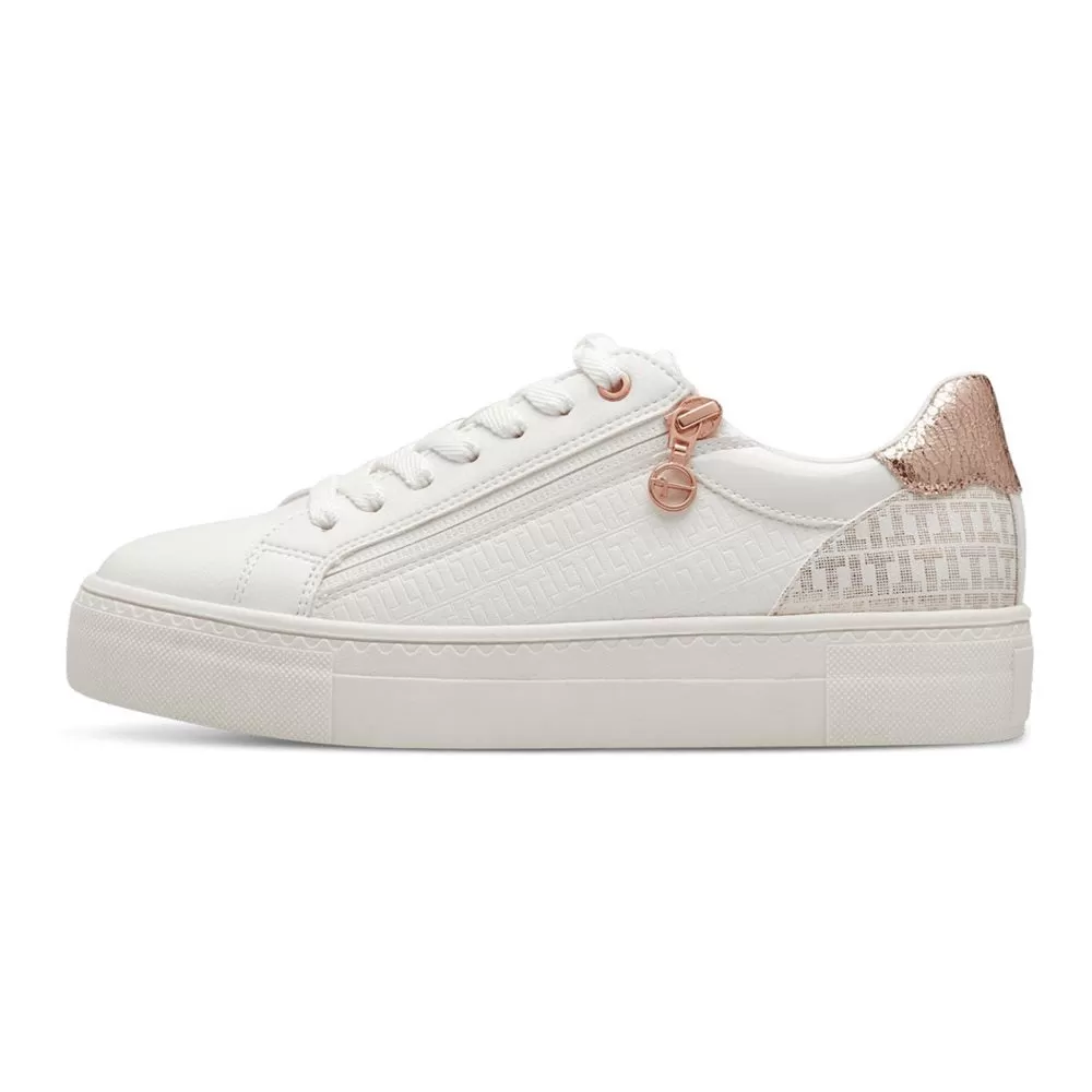 Tamaris White & Rose Gold Trainer