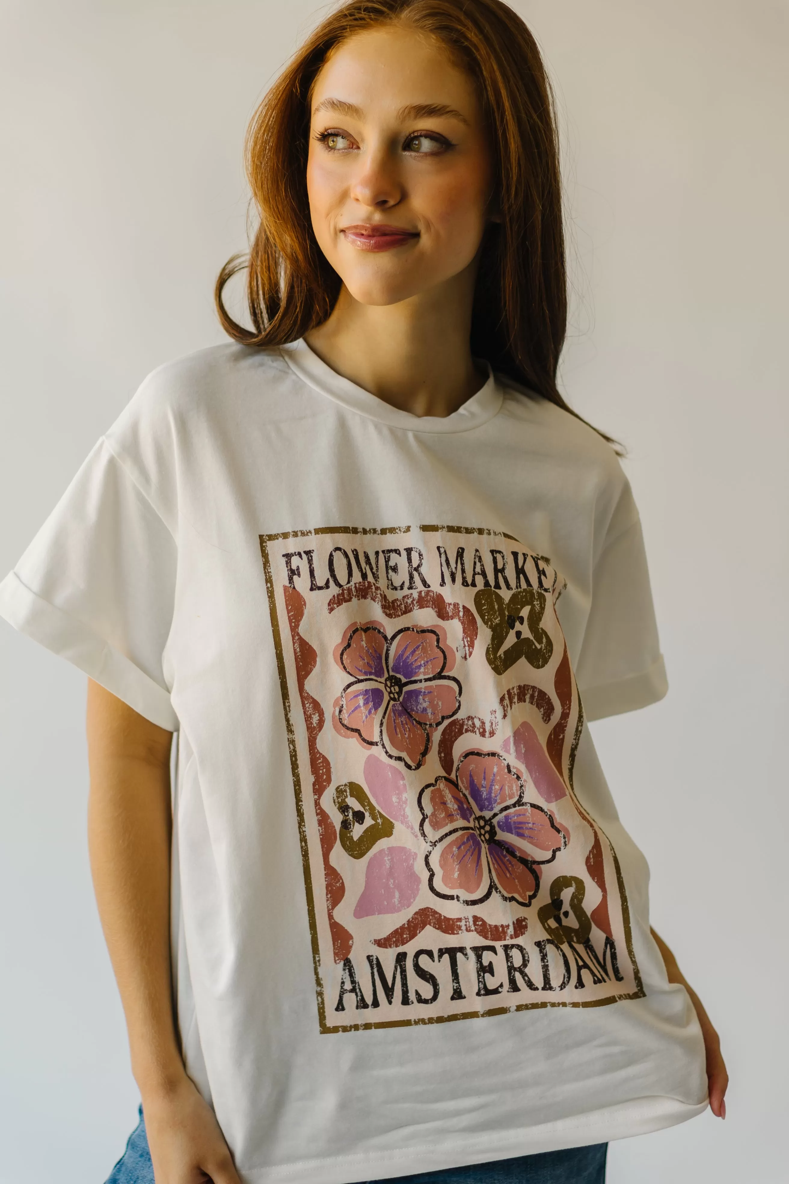 The Amsterdam Flower Market Graphic Tee in Ivory