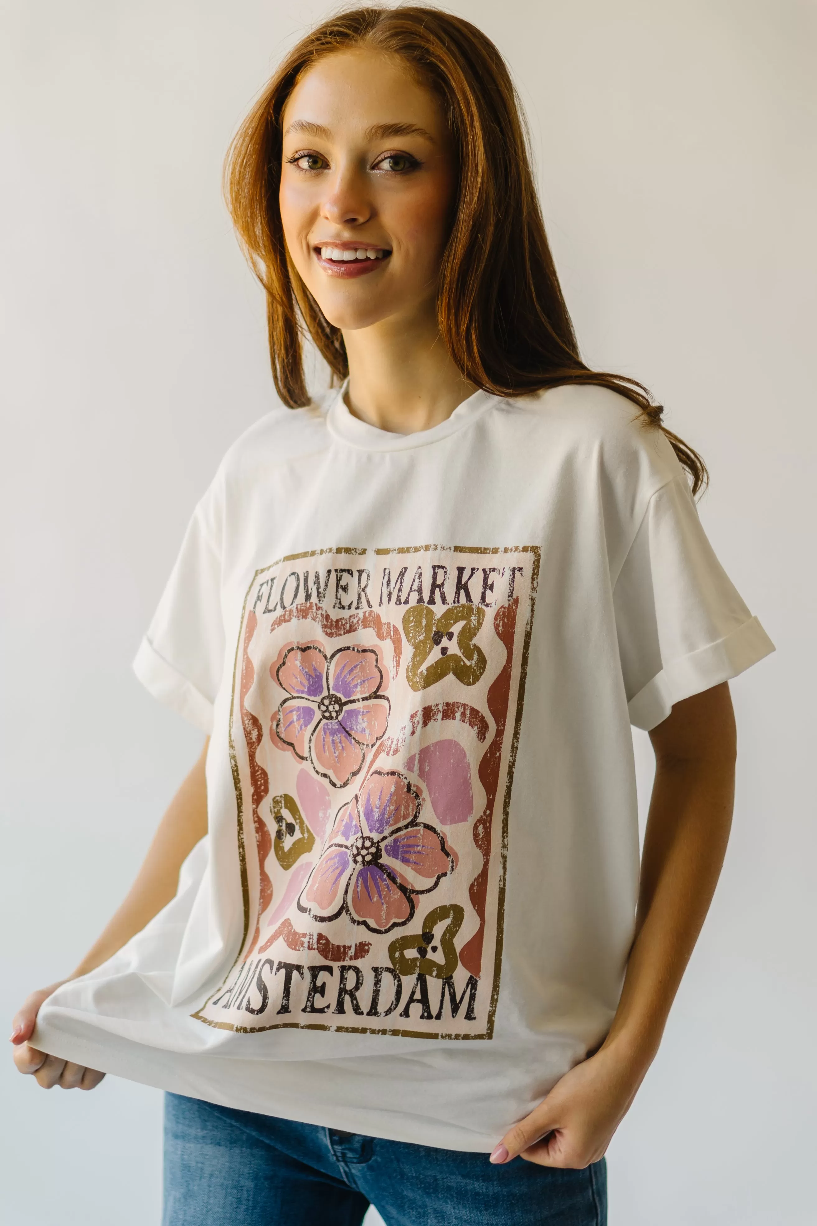 The Amsterdam Flower Market Graphic Tee in Ivory