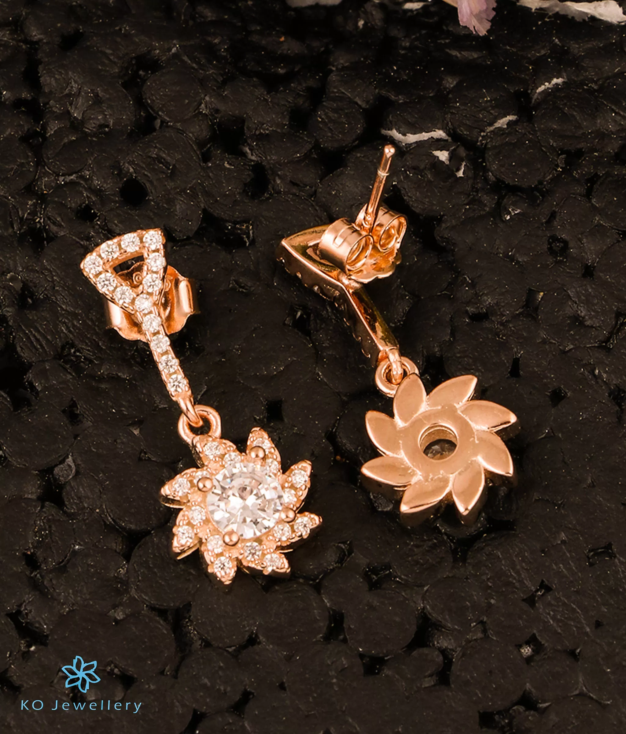 The Floral Dream Silver Rosegold Earstuds