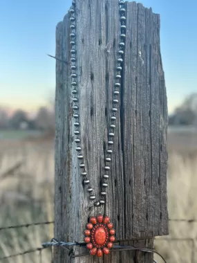 The Payson Coral Concho Necklace