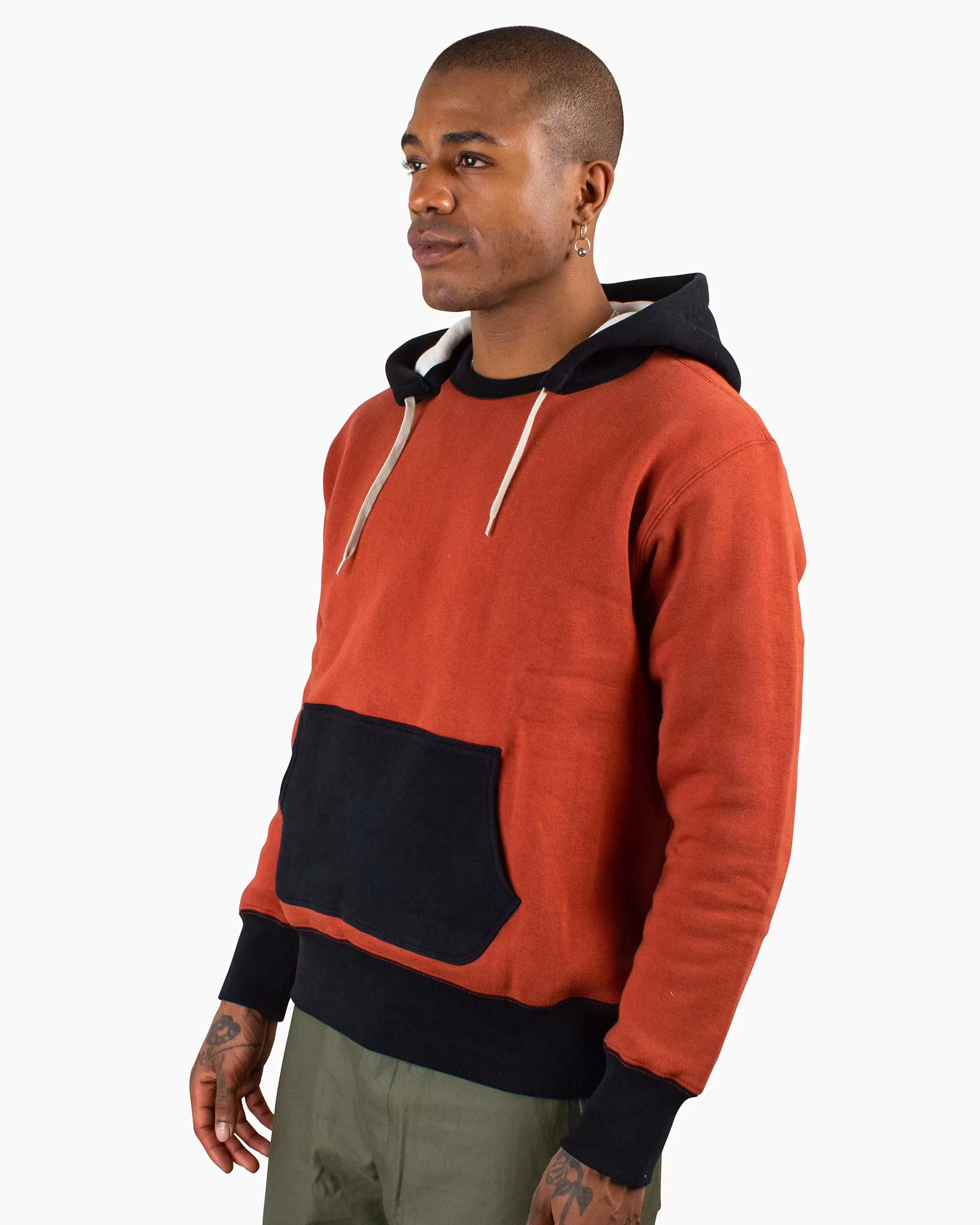 The Real McCoy's MC20119 Double Face After-Hooded Sweatshirt Burgundy/Black