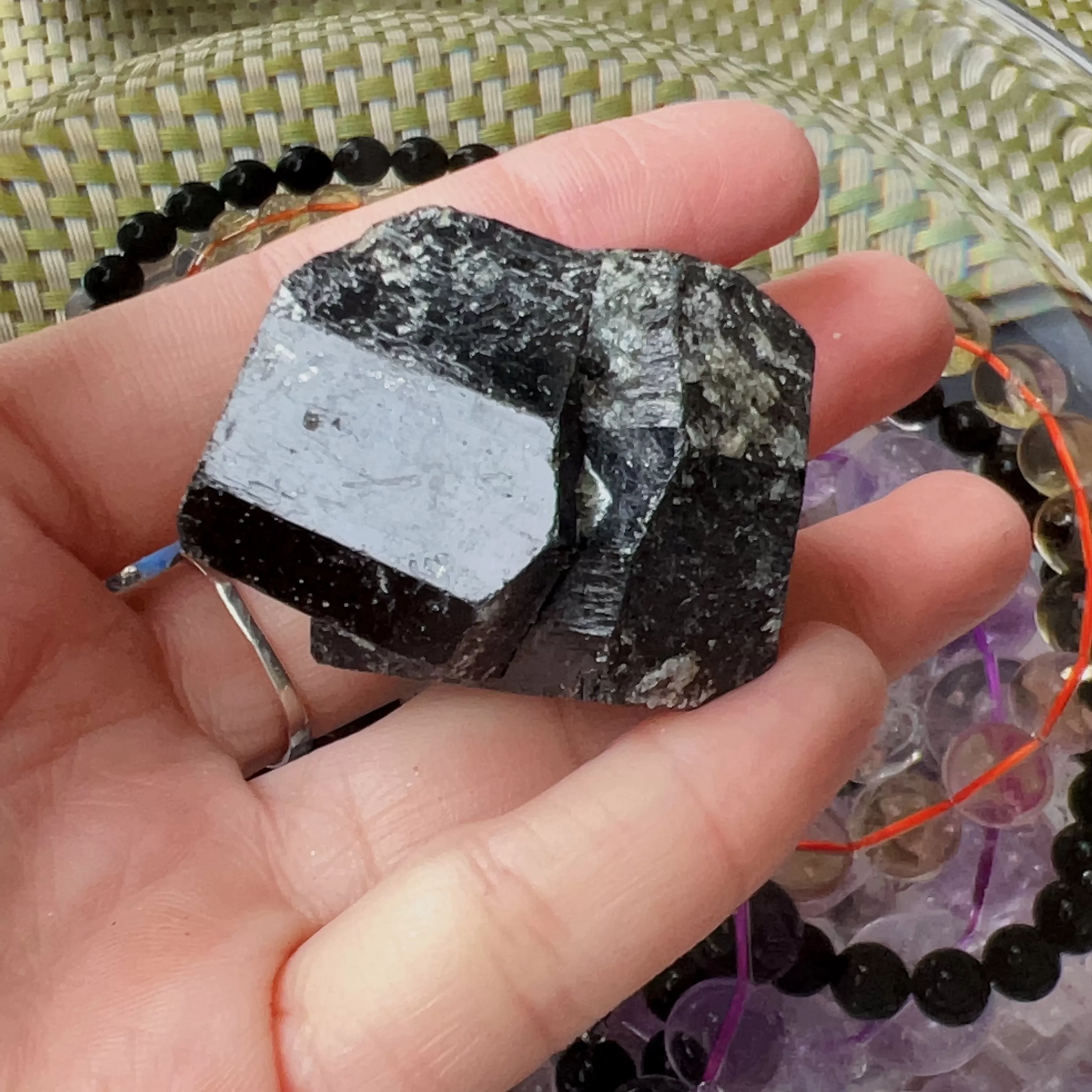 Top Grade Black Tourmaline Twins Raw Stone Perfect Formation 66.9g | Reiki Healing Protection Crystals