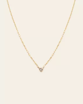 Topaz Heart Charm Necklace - 10k Solid Gold