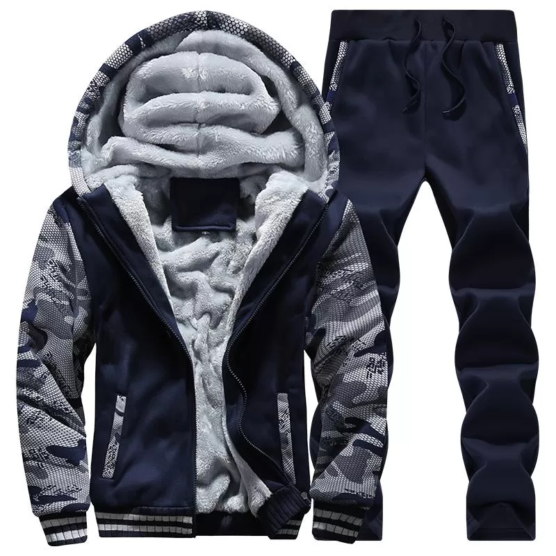 Tracksuit Men Sporting Fleece Thick Hooded Brand-Clothing Casual Men