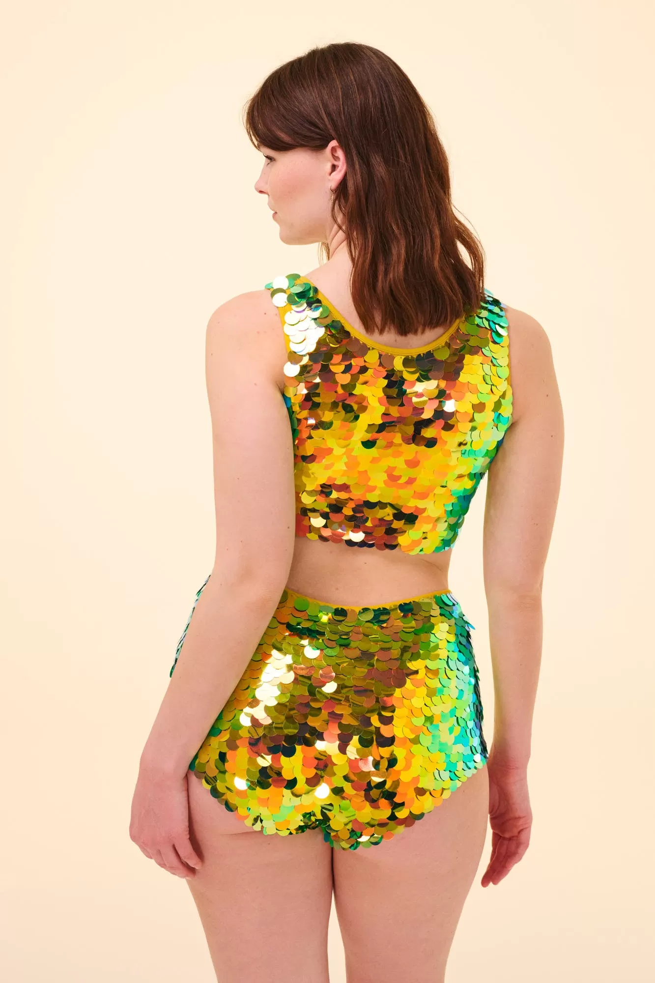 TWINKS SEQUIN CROP TOP - CITRUS