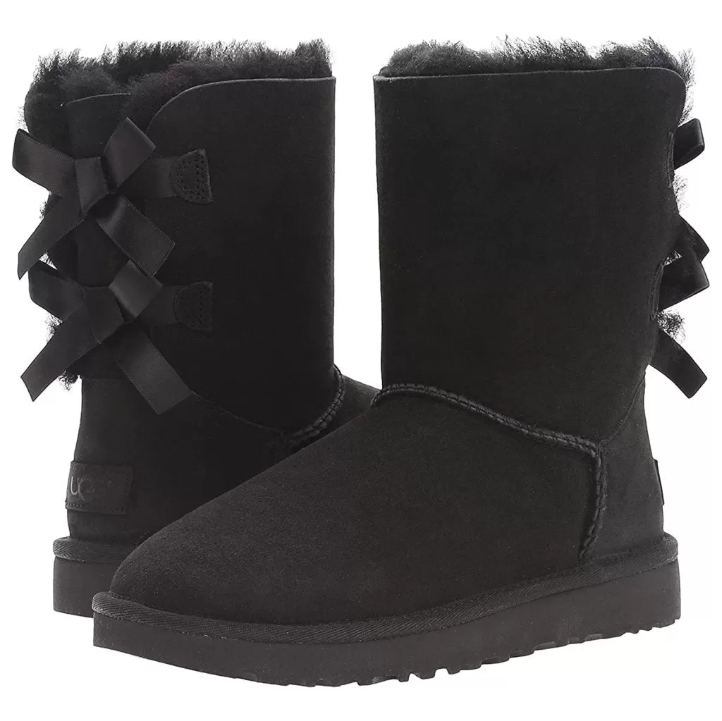 Ugg Australia Womens Boots Bailey Bow II Casual Pull-On Ankle Suede - UK 4