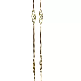 V I N T A G E // deco infinity / 14k yellow gold filigree and curb station chain necklace / just shy of 19.5, 3g