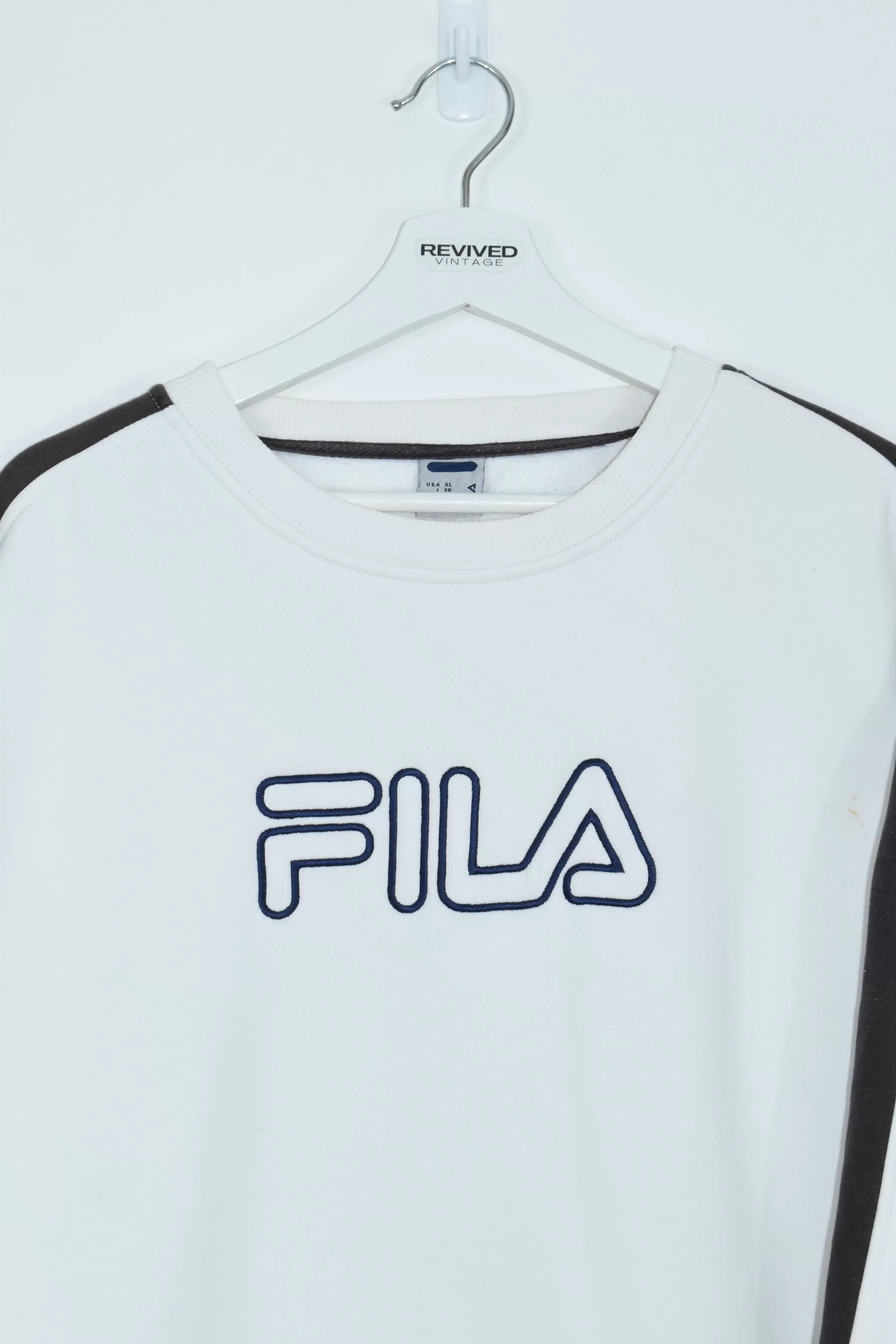 Vintage Fila Embroidered Sweatshirt White XL