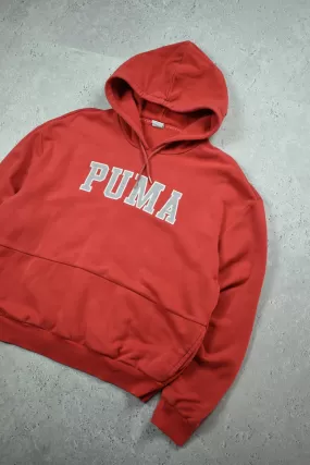 Vintage Puma Embroidered Logo Hoodie Small