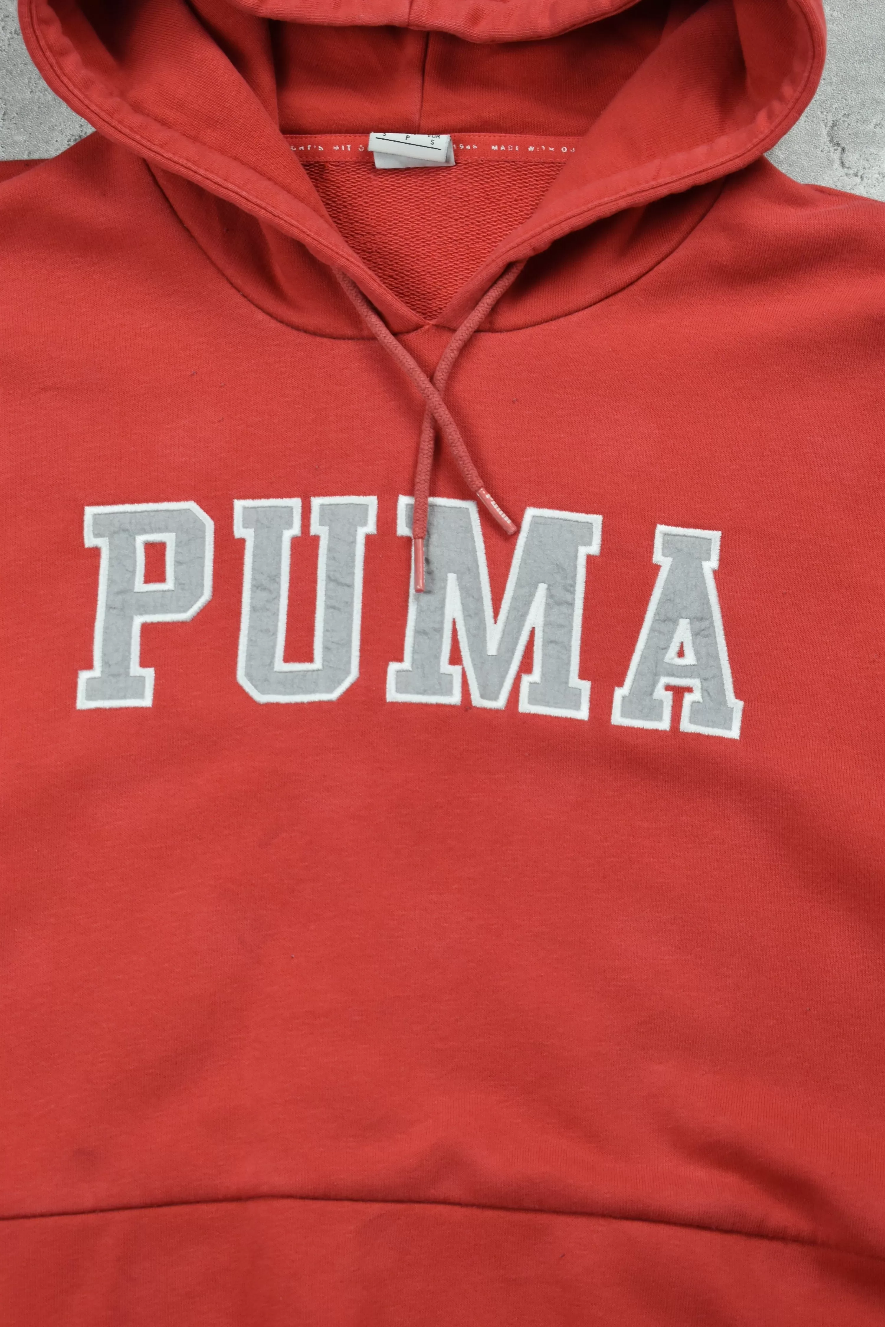 Vintage Puma Embroidered Logo Hoodie Small