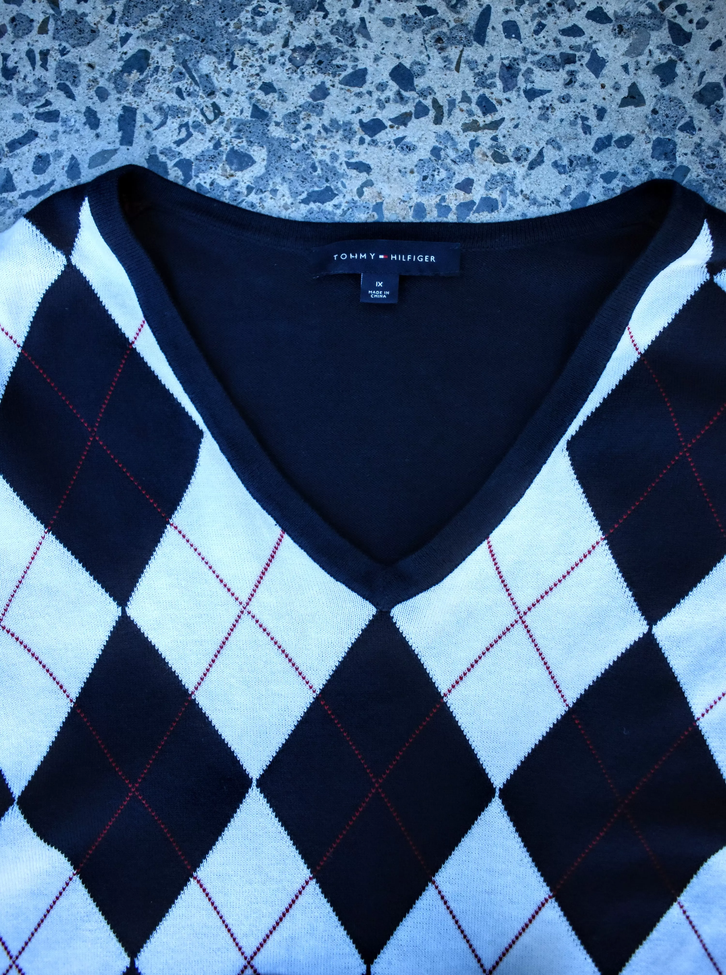 Vintage Tommy Hilfiger Sweater Diamond Pattern Knit XL