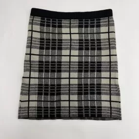 Women's Knit Fitted Plaid Design Solid Skirt