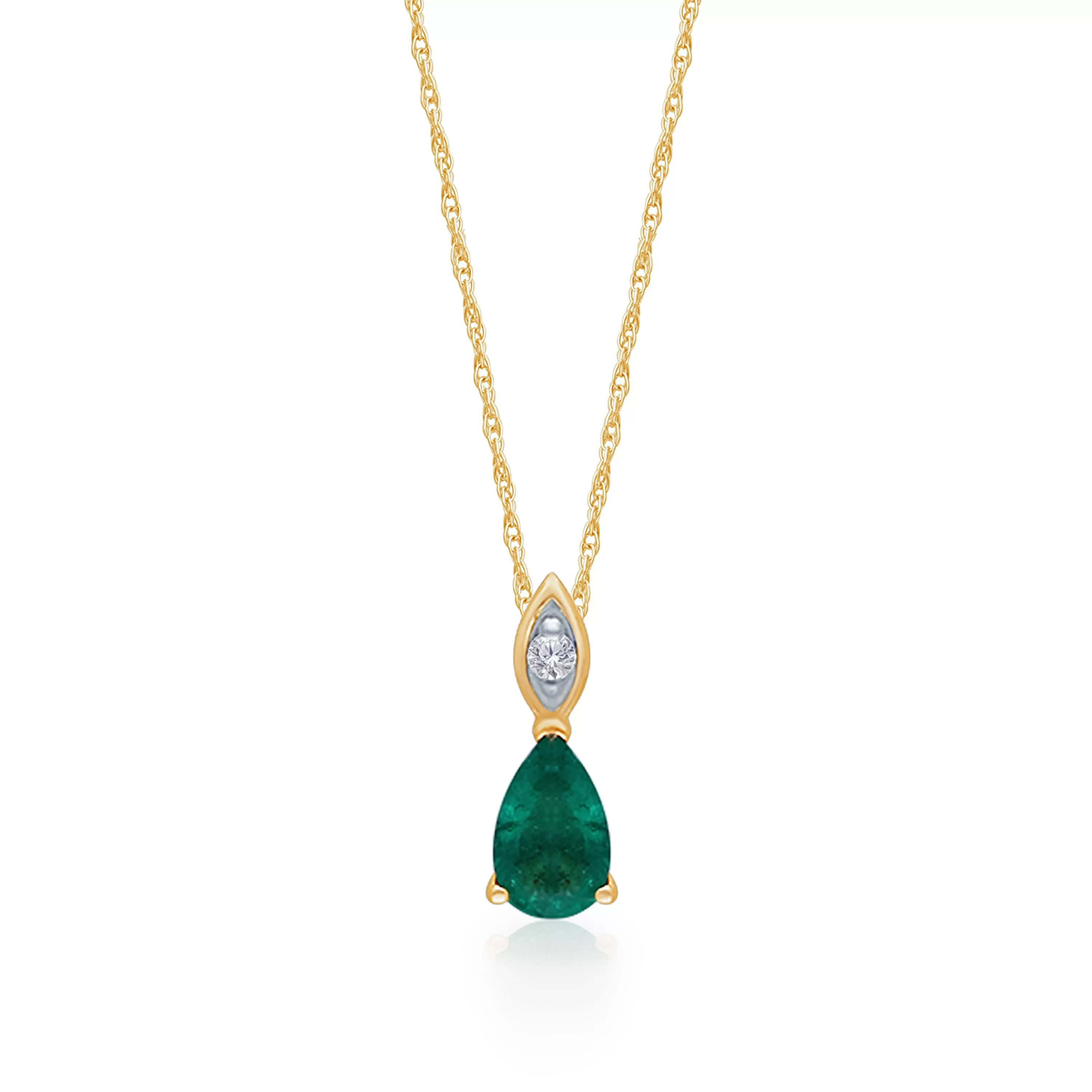 Yellow Gold Emerald & Diamond Heirloom Pendant