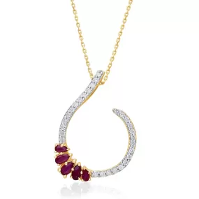 Yellow Gold Ruby & Diamond Heirloom Pendant