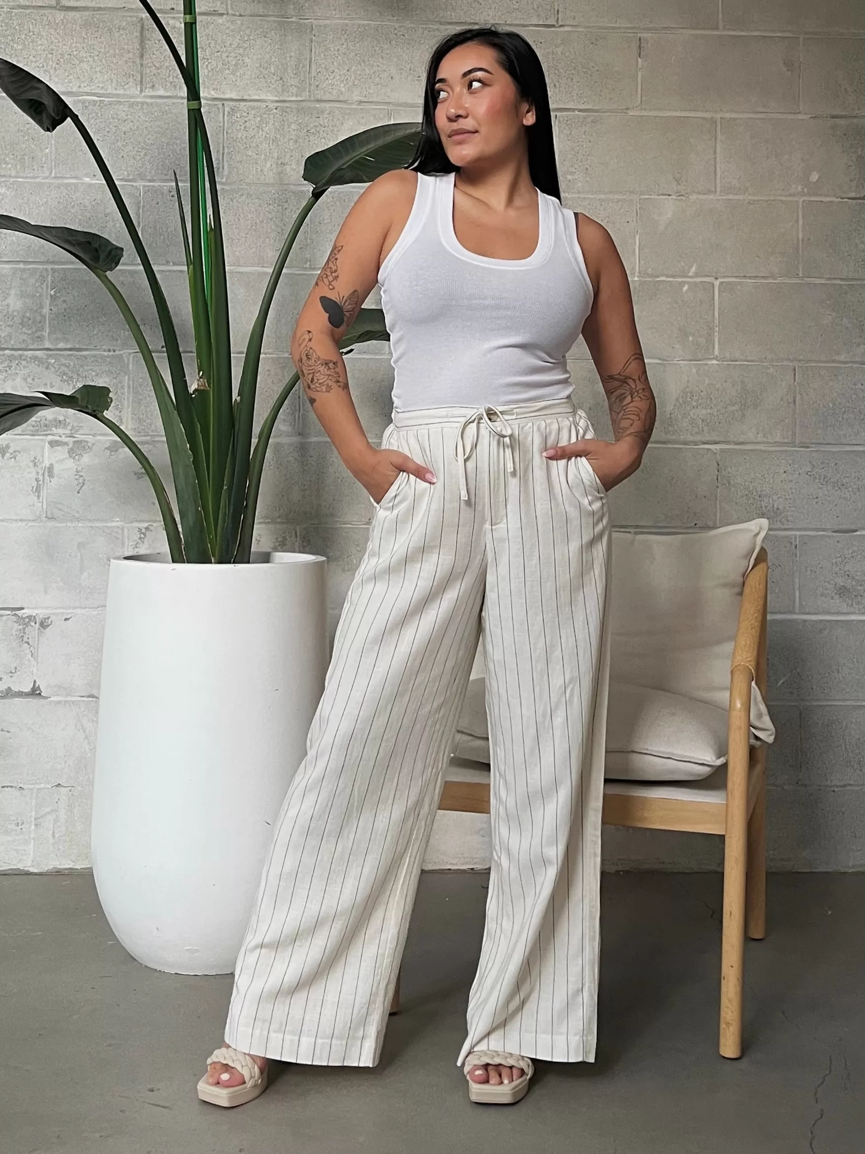 Z SUPPLY Cortez Pinstripe Linen Pant