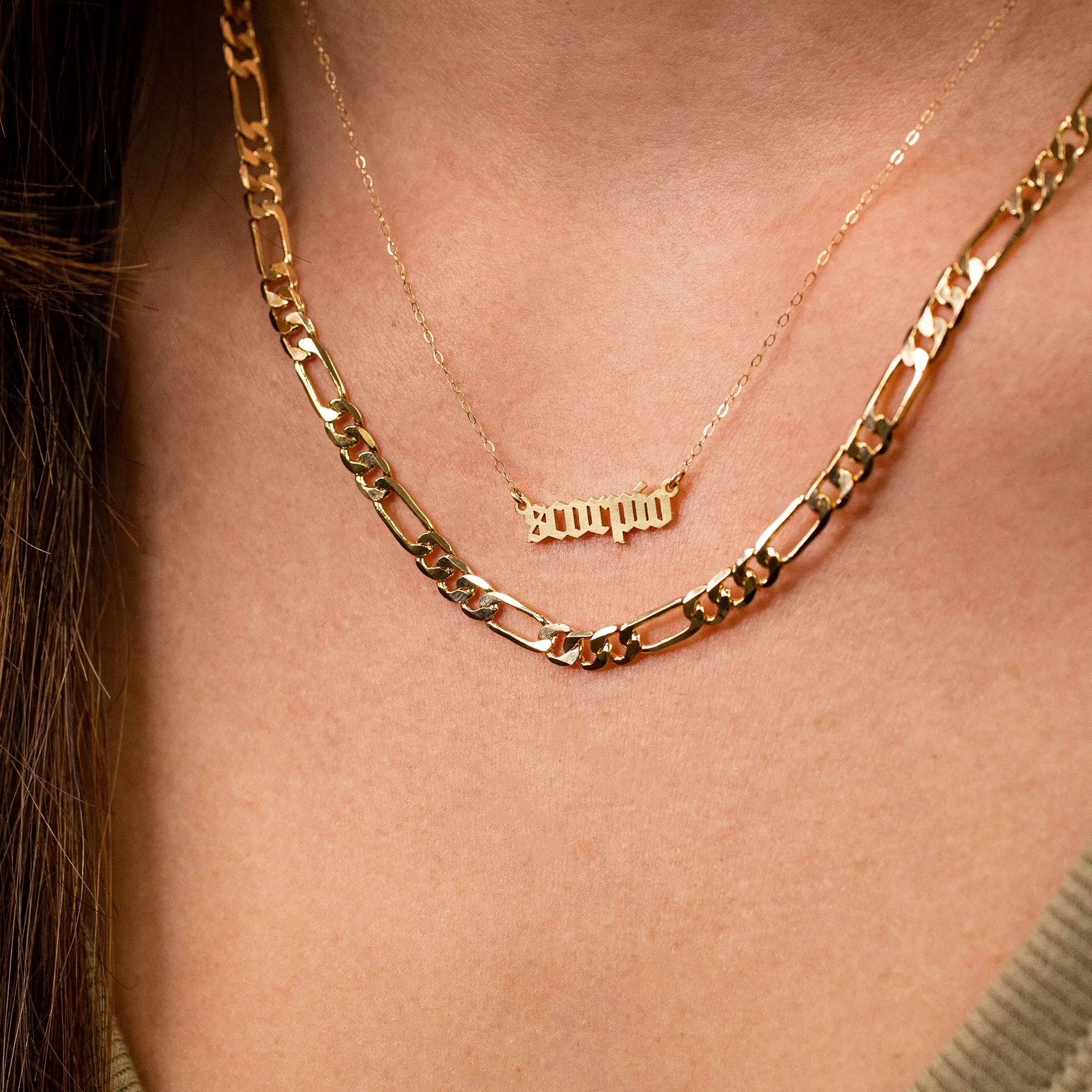 Zodiac Sign Astrology Script Necklace - 14K Solid Gold